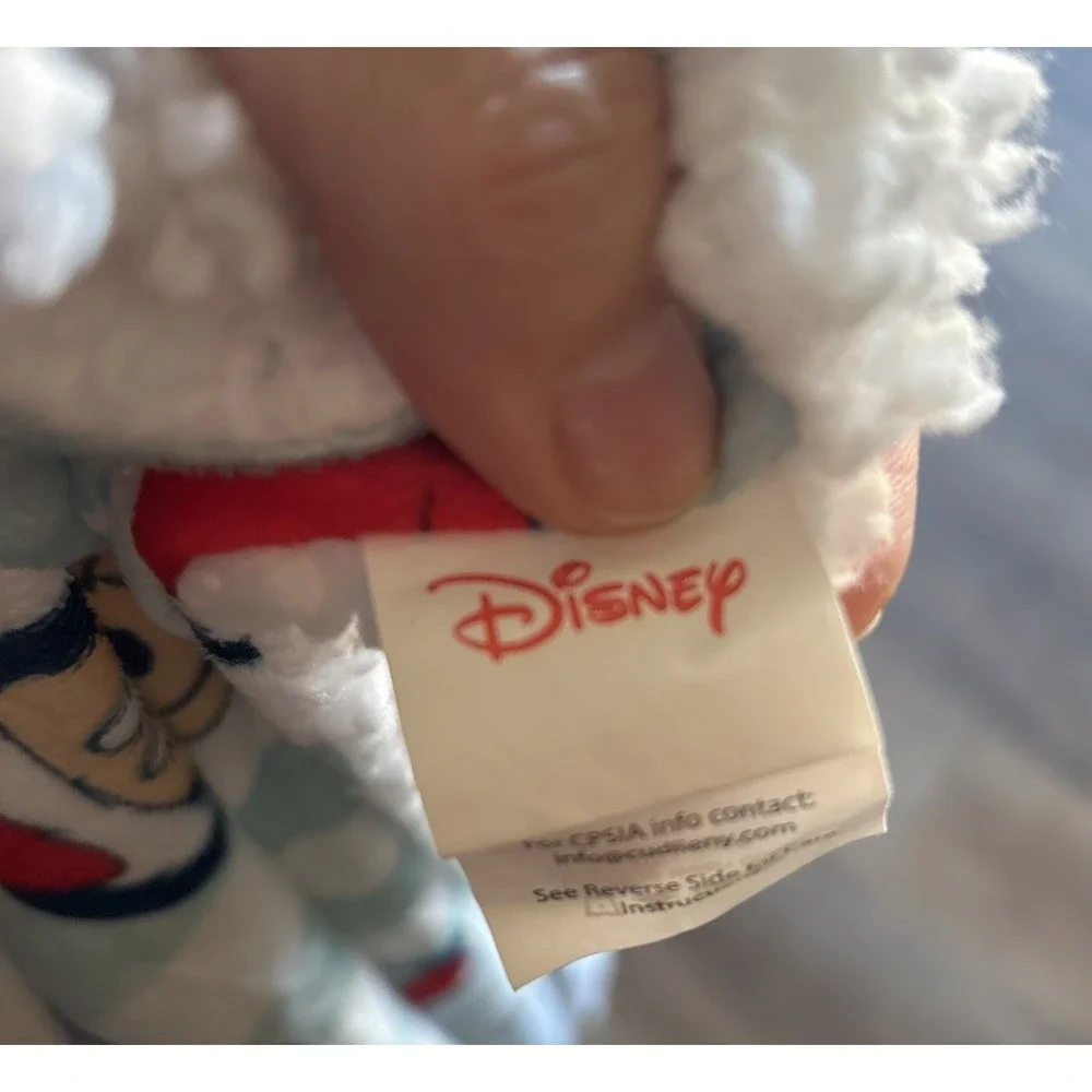 Disney Mickey Mouse Christmas Baby Blanket White Stripes Star Snowflakes Winter